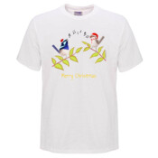 Australian Cute Blue Wren Christmas Carols - Mens Surf Style TShirt